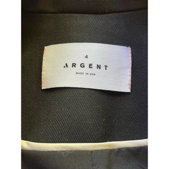 ARGENT Women's Black Cinched Waist 3-Button Wool Blazer-SIZE 4 - MSRP $398 - Picture 9 of 13